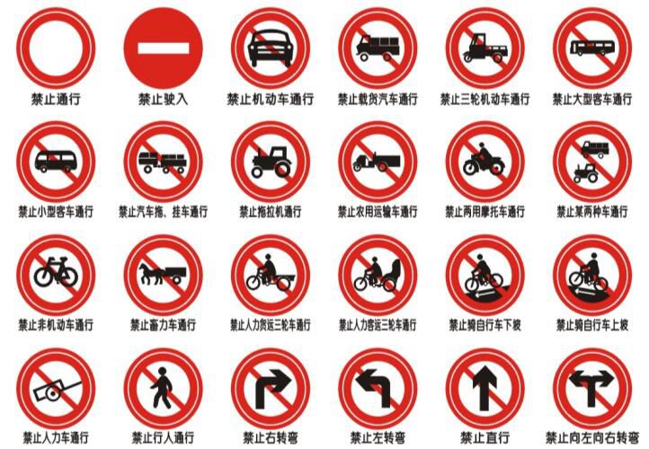 交通设施 禁令标识牌